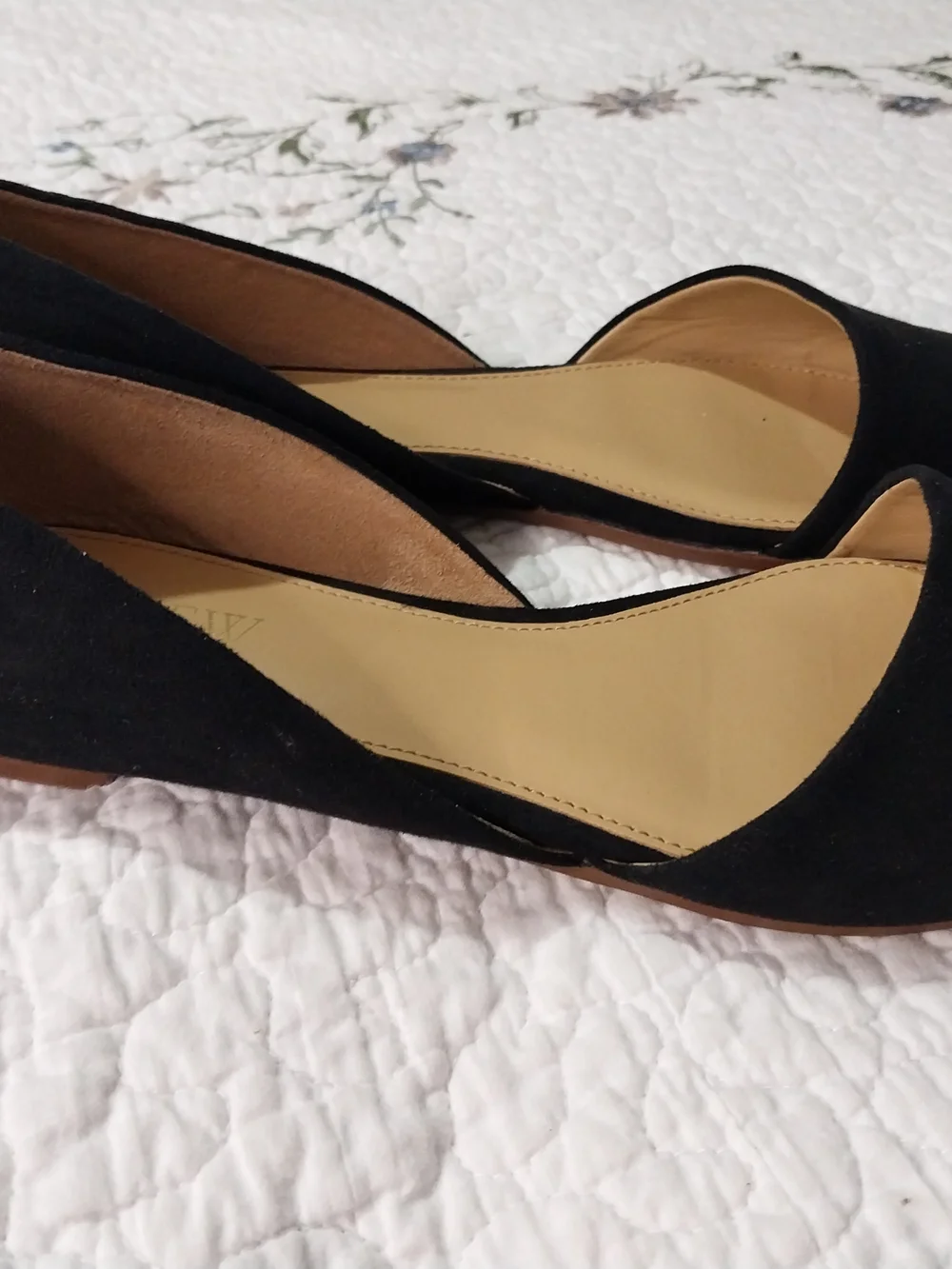 J. Crew Black Pointed D'Orsay Flats Chic.Corporate Bussines Wear Size 7